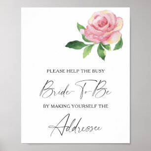 Rose - help the busy bride Address Poster