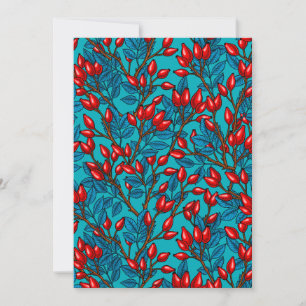 Rose hips, red and blue