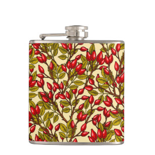 Rose hips, red, green, yellow hip flask