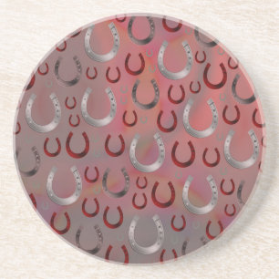 rose,horseshoe, silver, pattern grey, luck, patter coaster