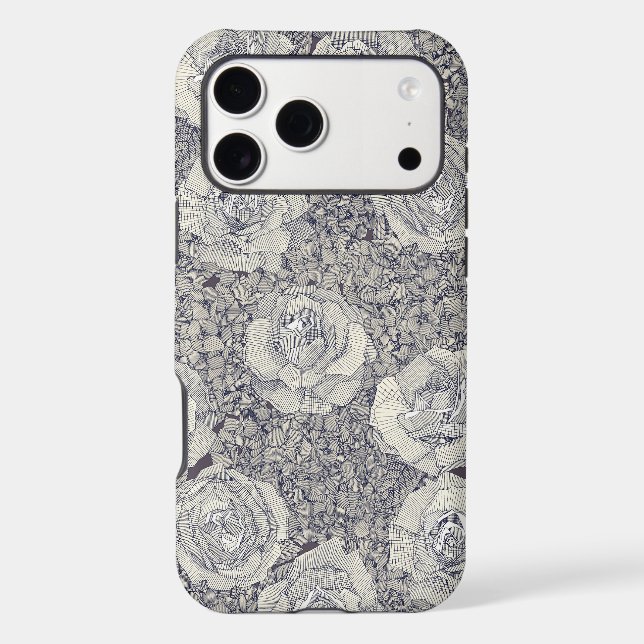 rose hydrangea floral pearl navy plum (Back)