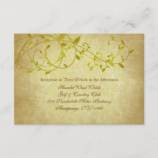 Rose II Sweet Vines Wedding Reception Card Insert