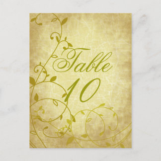 Rose II Vine Vintage Crackle Table Number Card