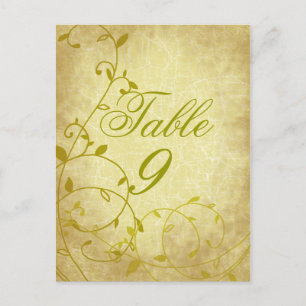 Rose II Vine Vintage Crackle Table Number Card