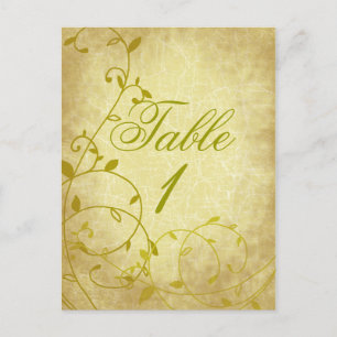 Rose II Vine Vintage Crackle Table Number Card Pos