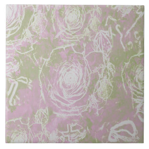 Rose imprint illusion- Blush Pink Ceramic Tile