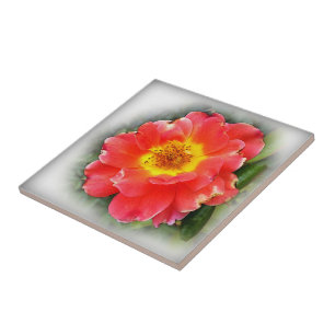 Rose in autumn ceramic tile
