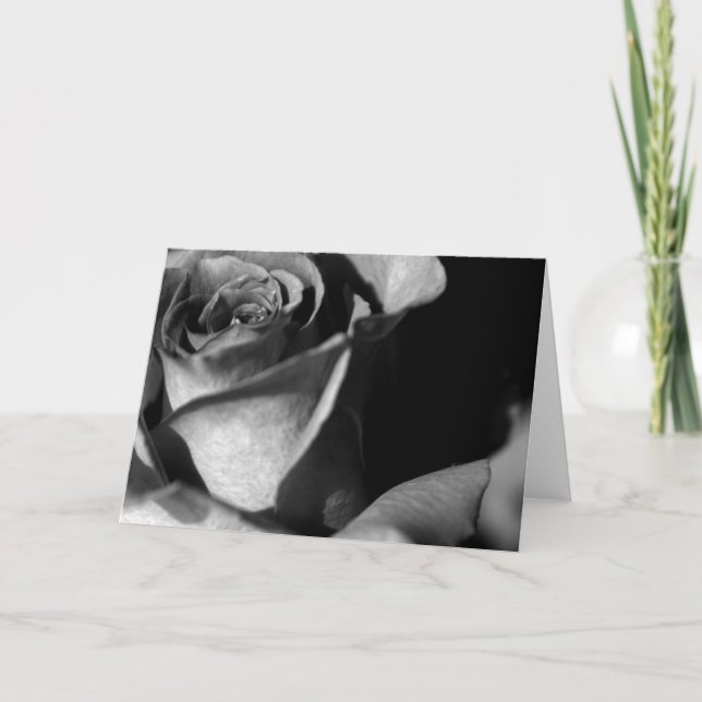Rose in Black and White Card (Front)