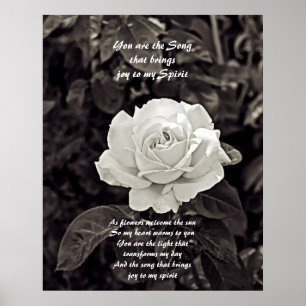 Rose in Black and White Poster