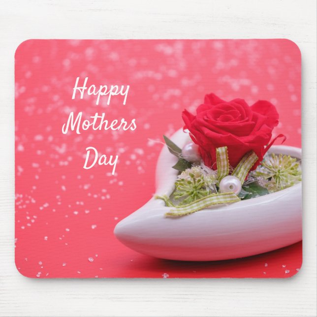 Rose in Heart "Mother's Day " Design Mouse Pad (Front)