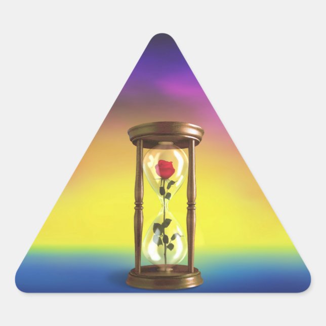 Rose in Hourglass Triangle Sticker (Front)