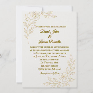 Rose in Time Photo Wedding Invitation