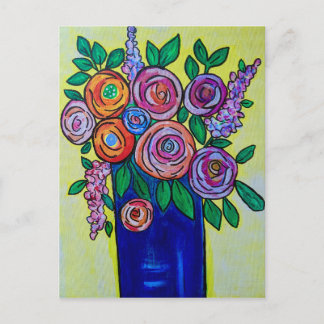 Rose in Vase postcard