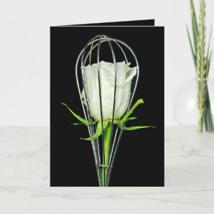 rose in wire whisk birthday card