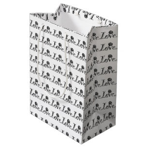 Rose-Infused Love: A Unique Typography Medium Gift Bag