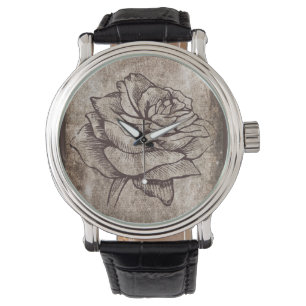 Rose Ink Drawing Watch