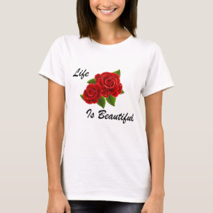 Rose, inspirational, white, red, print, pretty, si T-Shirt