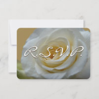 Rose Invitation Personalised White Rose RSVP Card