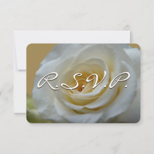 Rose Invitation Personalised White Rose RSVP Card