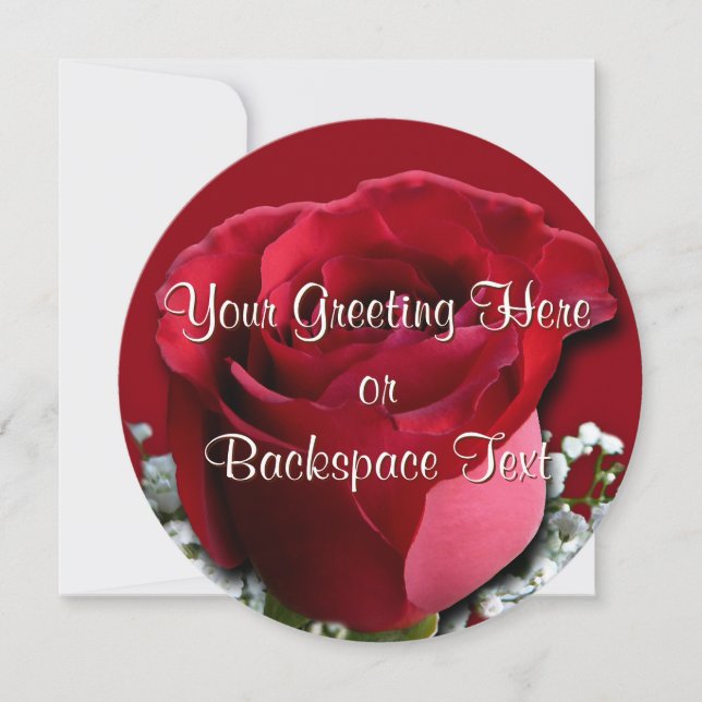 Rose Invitations Personalised Peach Rose RSVP Card (Front)