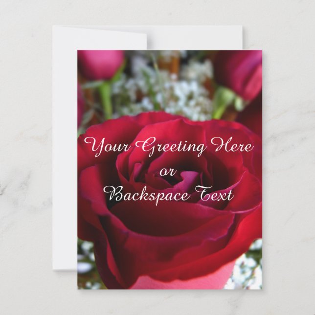 Rose Invitations Personalised  Roses RSVP Cards (Front)