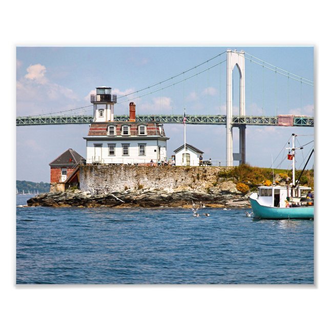 Rose Island Lighthouse, Rhode Island Photo Print (Front)