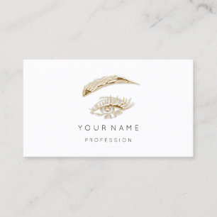 Rose Ivory Lashes Brows Makeup Logo White Business Card