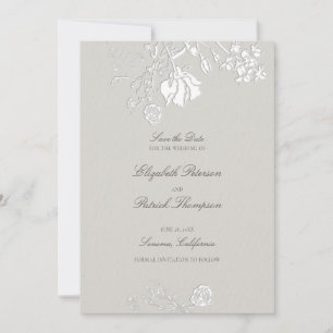Rose Ivory Sonnet Formal Classic Ethereal Wedding Save The Date