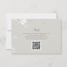 Rose Ivory Sonnet Formal Classic QR Code Wedding 