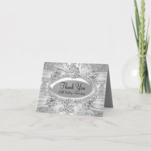 Rose & Jewel Silver 25th Anniversary Thank You