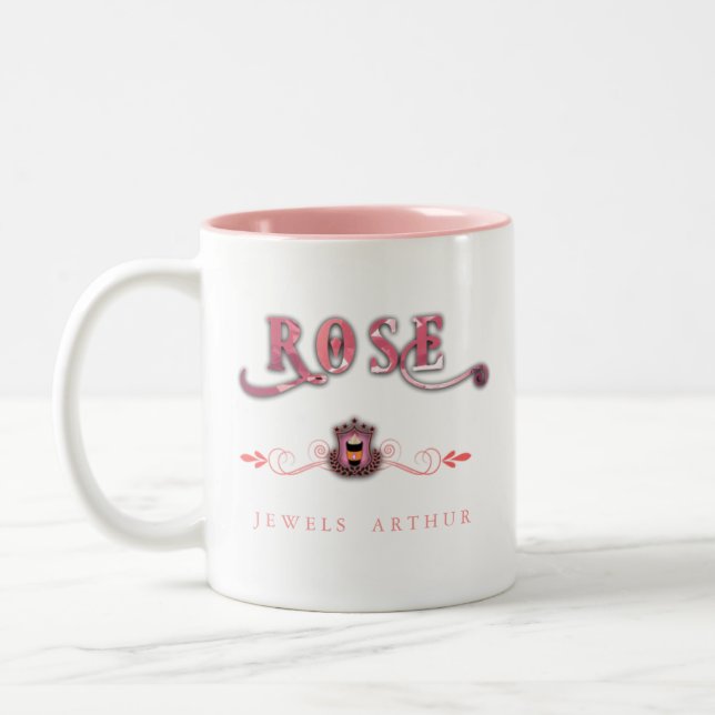 Rose Jewels Cafe Series by Jewels Arthur Two-Tone Coffee Mug (Left)