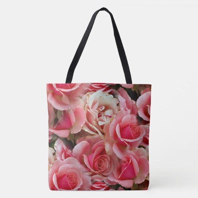Rose Juxtapose Pretty Floral Pattern Tote Bag (Front)