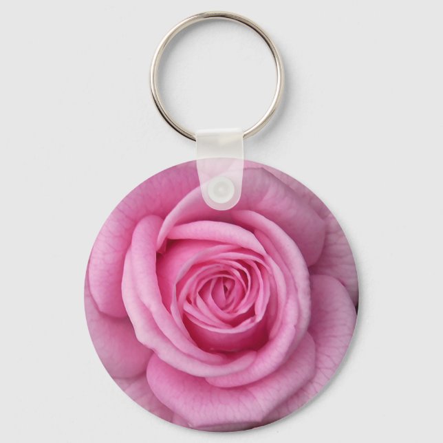 Rose Key Chains Cheerful Pink Flower Gifts (Front)