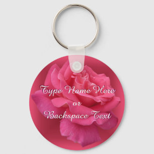 Rose Key Chains Peprsonalized Pink Rose Keychain