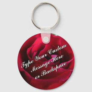 Rose Key Chains Personalised Red Rose Keychain