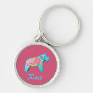 Rose Key Ring w/ Dala Horse