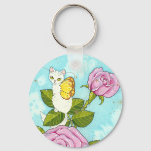 Rose kitty fairy keychaing key ring