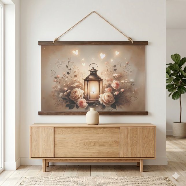 Rose Lantern Glow Bouquet Hanging Tapestry (Rose Lantern Glow Bouquet Hanging Tapestry)