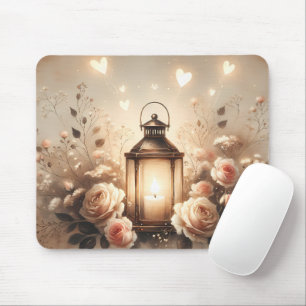 Rose Lantern Glow Bouquet Mouse Pad