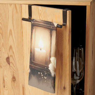 Rose Lantern Glow Bouquet Tea Towel