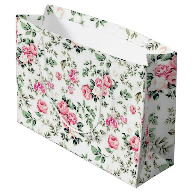 Rose Large Gift Bag (Back Angled)