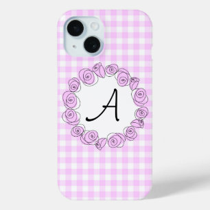 Rose Lilac Check Monogram iPhone case