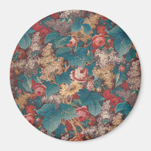 Rose, Lilac, Large Leaves Pattern Vintage Garden Magnet