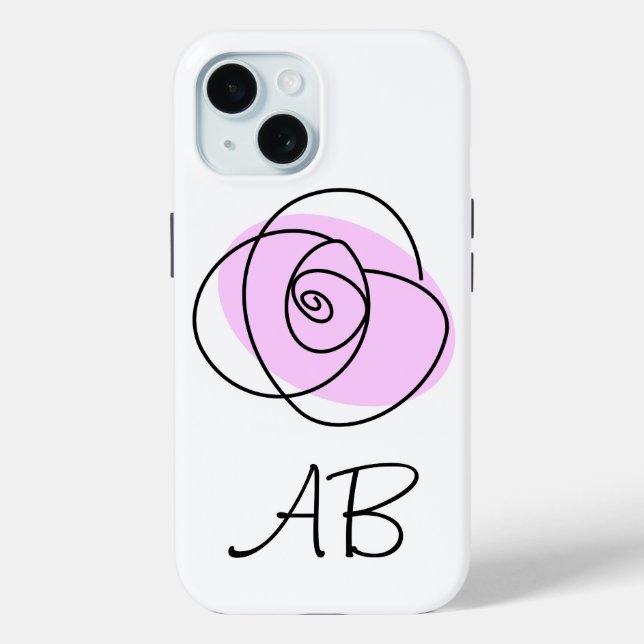 Rose Lilac 'Monogram' iPhone case (Back)