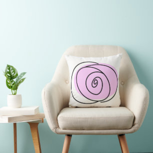 Rose Lilac single front striped back square Cushion