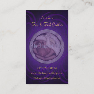 Rose & Lily Purple Swirl Business Cards