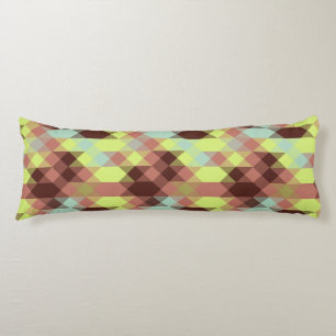 rose, lime, yellow and coffee bean geometric body cushion