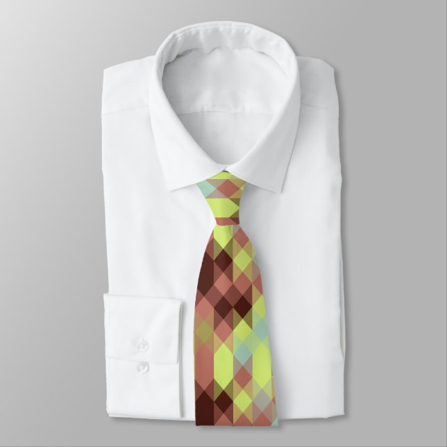 rose, lime, yellow and coffee bean geometric tie (Tied)