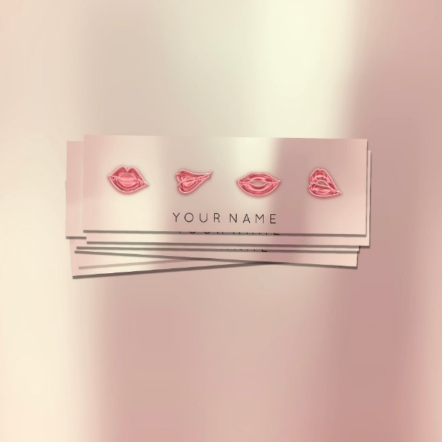Rose Lips Nurse Cosmetic Injector Qr Code Logo Mini Business Card (Creator Uploaded)