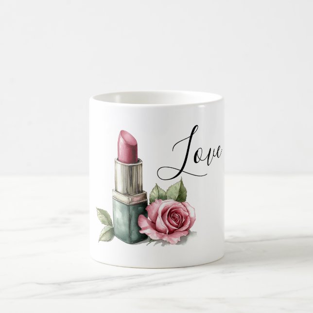 Rose Lipstick Flower Coffee Mug (Center)